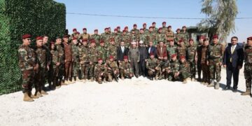 Serok Mesûd Barzanî serdana hêzên Pêşmergeyan li eniyên şer kir.