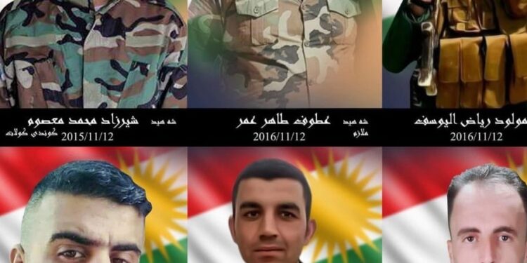 Salvegera hejmarek ji pakrewanên pêşmergeyên Leşkerê Roj..