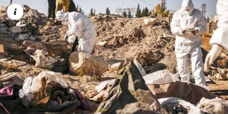 4 Gorên komî ya ku 24 term tê de bûn di meha Mijdarê de li Sûriyê hatina dîtin.