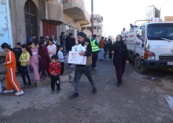Dezgeha Xêrxwaziya Barzanî Alîkariyên mirovî li ser 1000 malbatî li Qamişlo dabeşkirin.