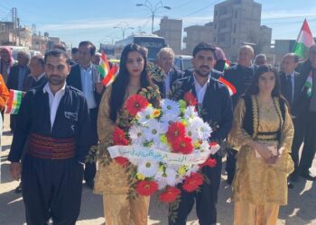 Xwecihiya Rojhiltî Qamişlo Serhildana 12ê Adarê bibîranîn.