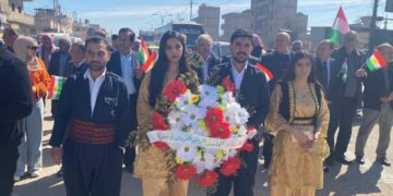 Xwecihiya Rojhiltî Qamişlo Serhildana 12ê Adarê bibîranîn.